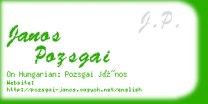 janos pozsgai business card